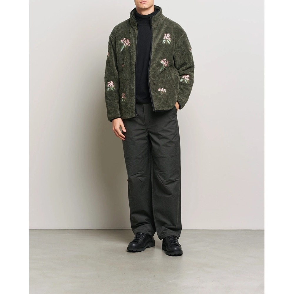 Todd Snyder for Woolrich Floral Embroidered Sherpa Jacket Green M